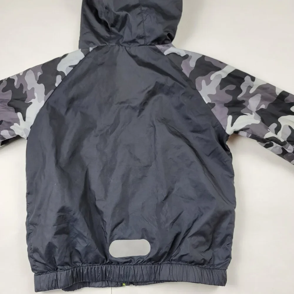 Michael Kors Windbreaker Jacket 3T Gray Camo Hooded Zip Coat